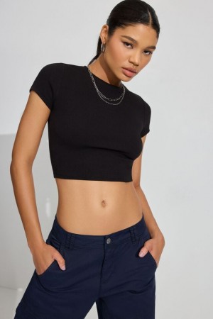 Black Women Garage Stormi T Shirts | A-0194625