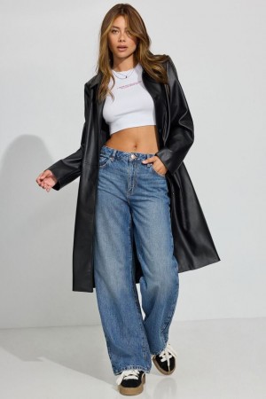 Blue Women Garage Wide Leg Jeans | A-7213495