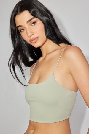 Green Women Garage Eva Cropped Cami Tank Top | A-2084573