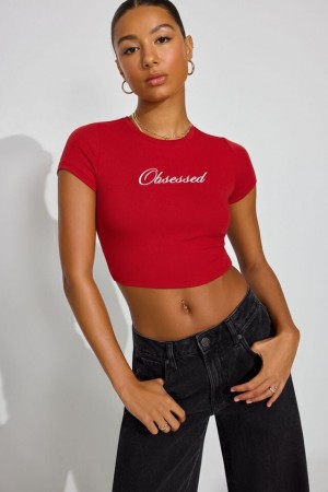 Red Women Garage Stormi T Shirts | A-6983510