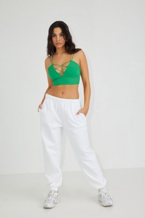 White Women Garage Easy Joggers | A-0412689