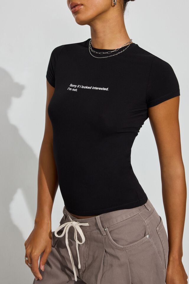 Black Women Garage Estelle Longline T Shirts | A-3419086