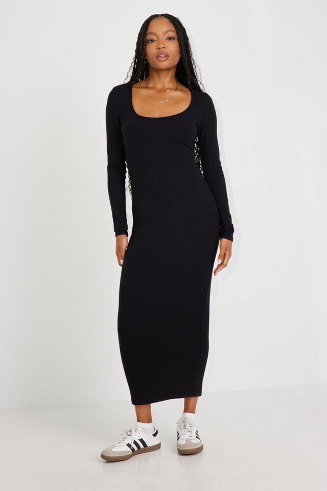 Black Women Garage Stassi Scoop Neck Maxi Dress | A-8731495