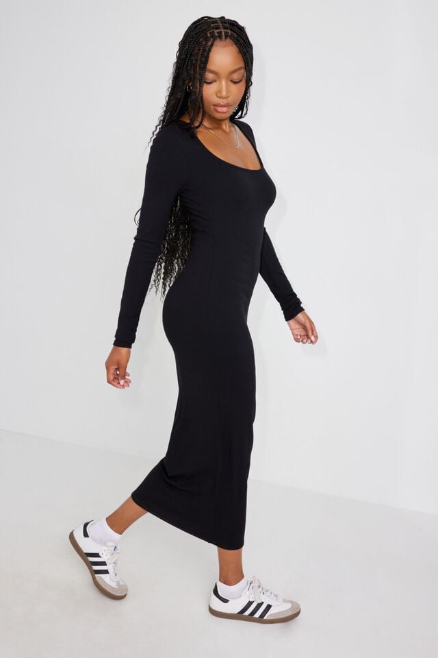 Black Women Garage Stassi Scoop Neck Maxi Dress | A-8731495