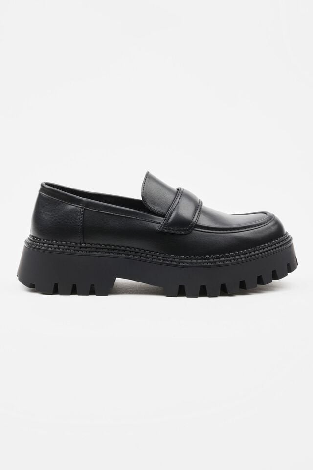 Black Women Garage Steve Madden Baker Platform Loafers | A-7960234