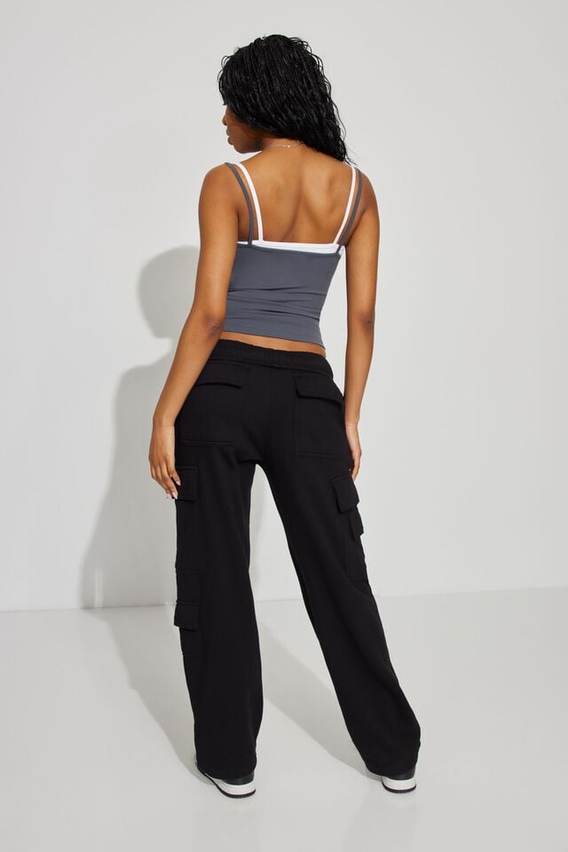 Black Women Garage Ultrafleece Cargo Pants | A-8269047