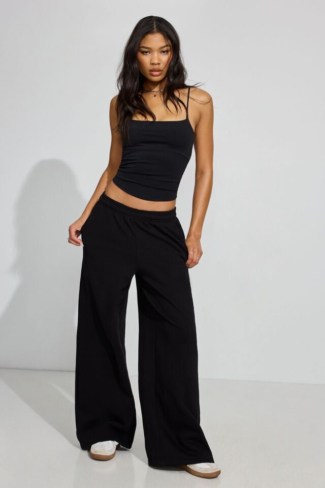 Black Women Garage Ultrafleece Super Wide Leg Sweatpants | A-7580139