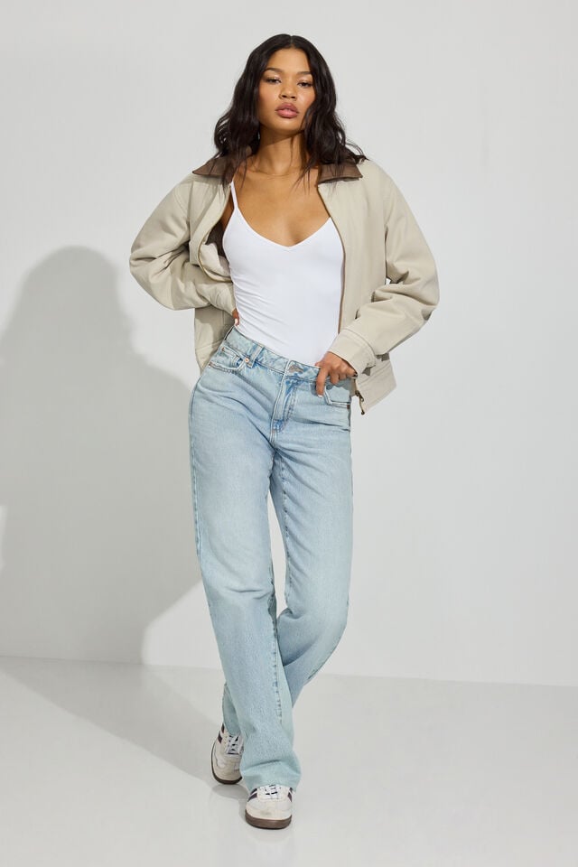 Blue Women Garage 90s Straight Jeans | A-2079815