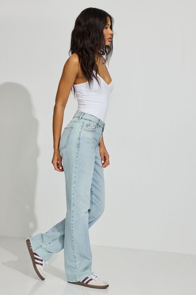 Blue Women Garage 90s Straight Jeans | A-2079815