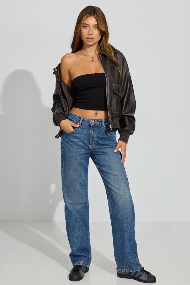 Blue Women Garage 90s Straight Jeans | A-4859627