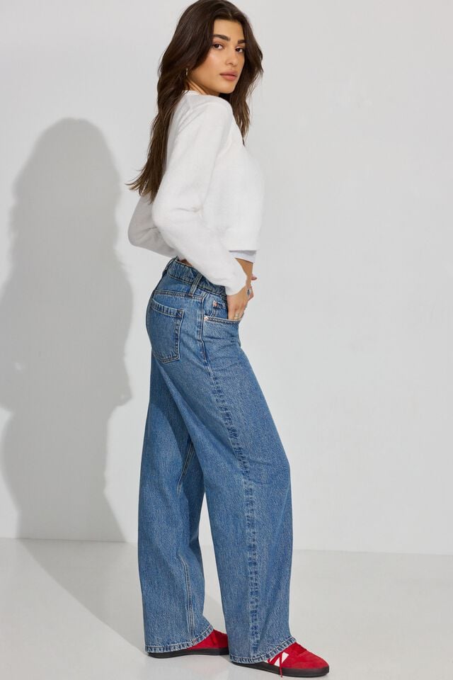 Blue Women Garage Baggy Jeans | A-0741926