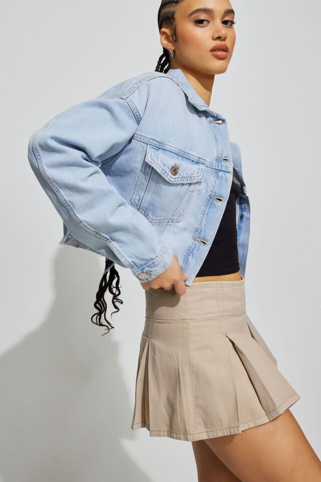 Blue Women Garage Boyfriend Crop Jackets | A-3816972