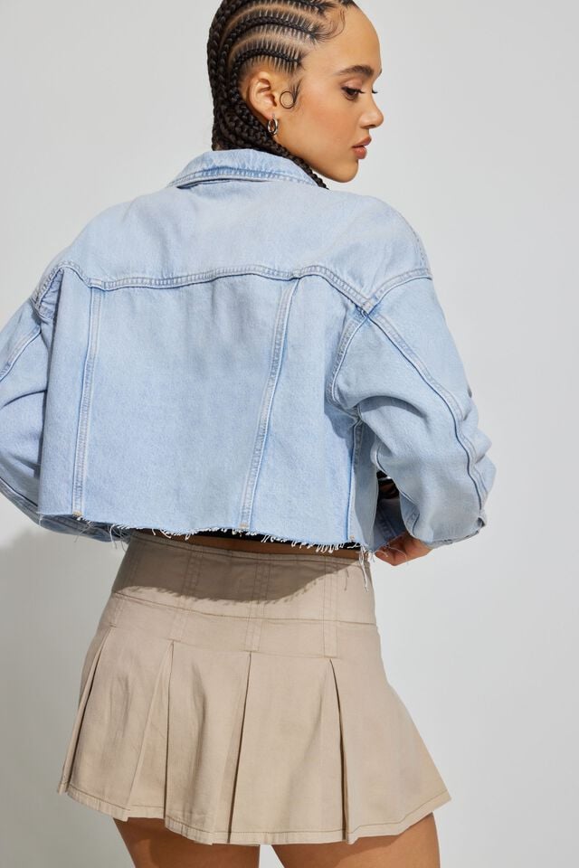 Blue Women Garage Boyfriend Crop Jackets | A-3816972