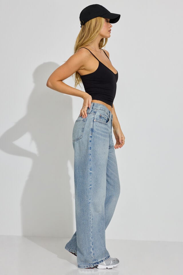 Blue Women Garage Low Rise Baggy Jeans | A-1632490