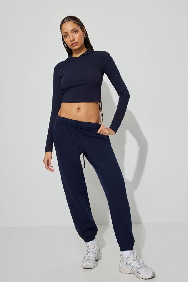 Blue Women Garage Mid Rise Sweatpants | A-2053746