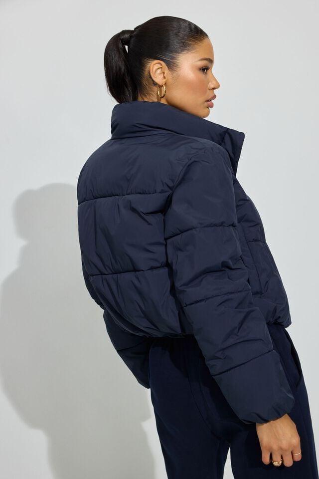 Blue Women Garage Mini Down Jackets | A-4572839