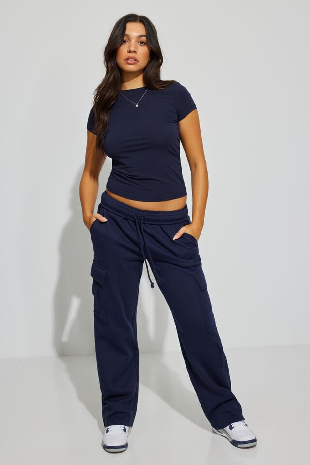 Blue Women Garage Ultrafleece Cargo Pants | A-4813075