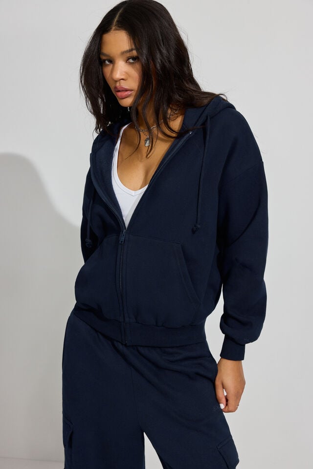 Blue Women Garage Ultrafleece Full Zip Hoodie | A-1580267