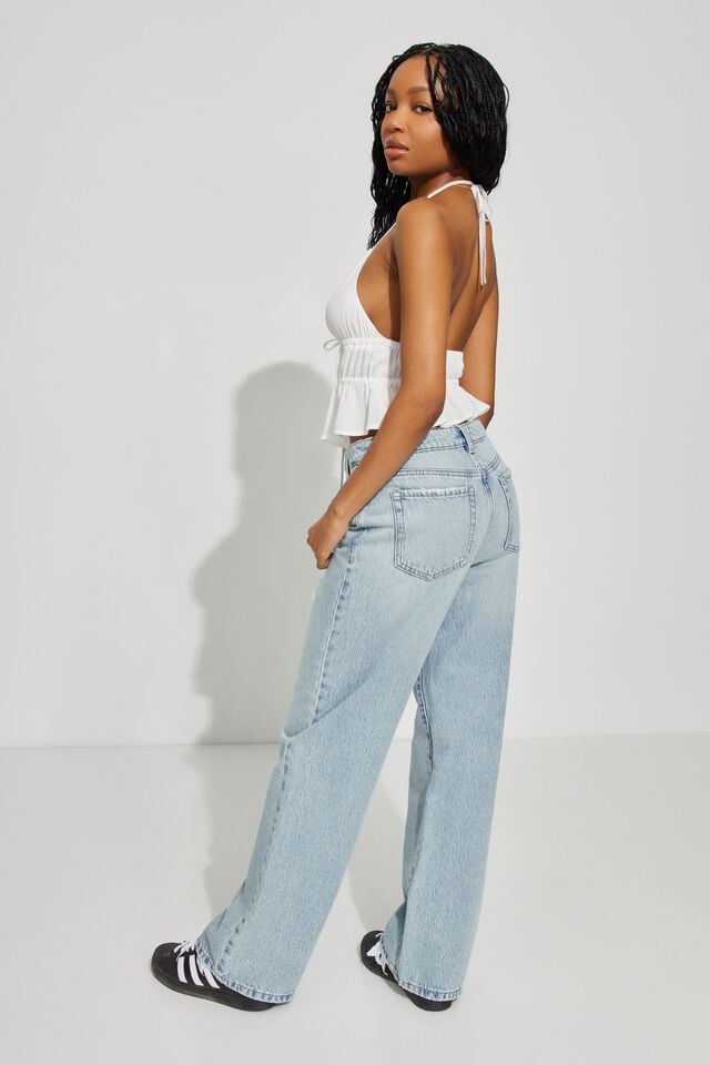 Blue Women Garage Wide Leg Jeans | A-9081763