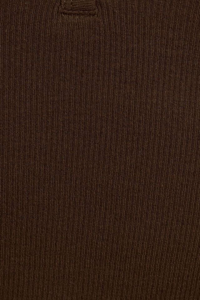 Brown Women Garage Henley Long Sleeve | A-3541762