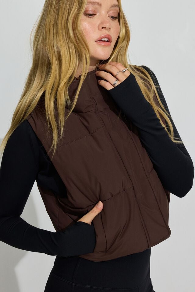 Brown Women Garage Mini 2.0 Puffer Vest | A-3417096