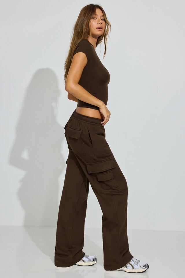 Brown Women Garage Ultrafleece Cargo Sweatpants | A-6492538