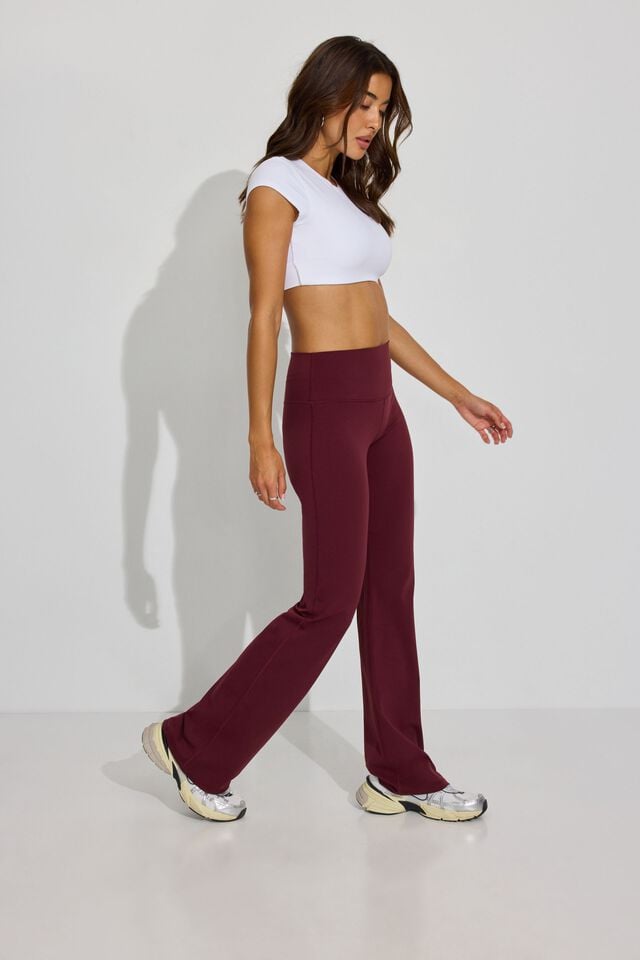 Burgundy Women Garage Softactive Flare Leggings | A-9286701