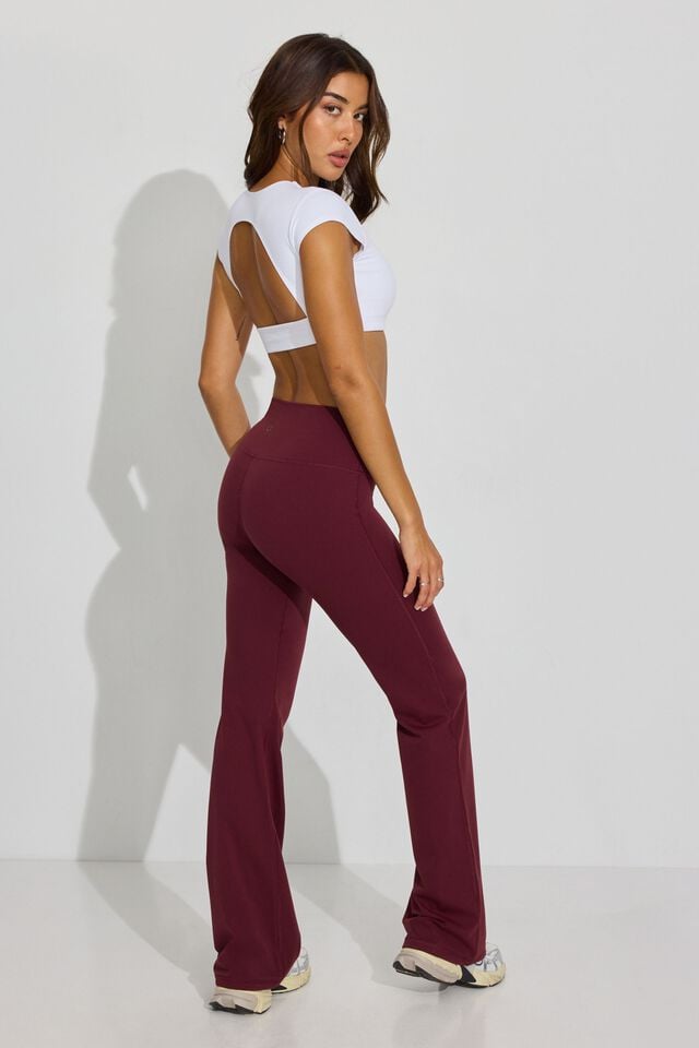 Burgundy Women Garage Softactive Flare Leggings | A-9286701