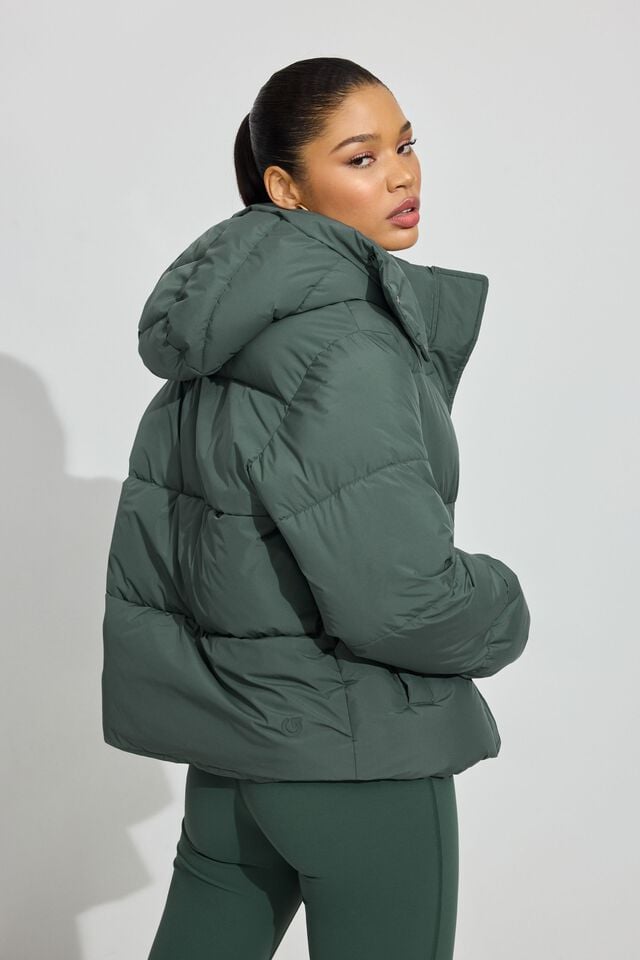 Dark Green Women Garage Perfect Down Jackets | A-2148605