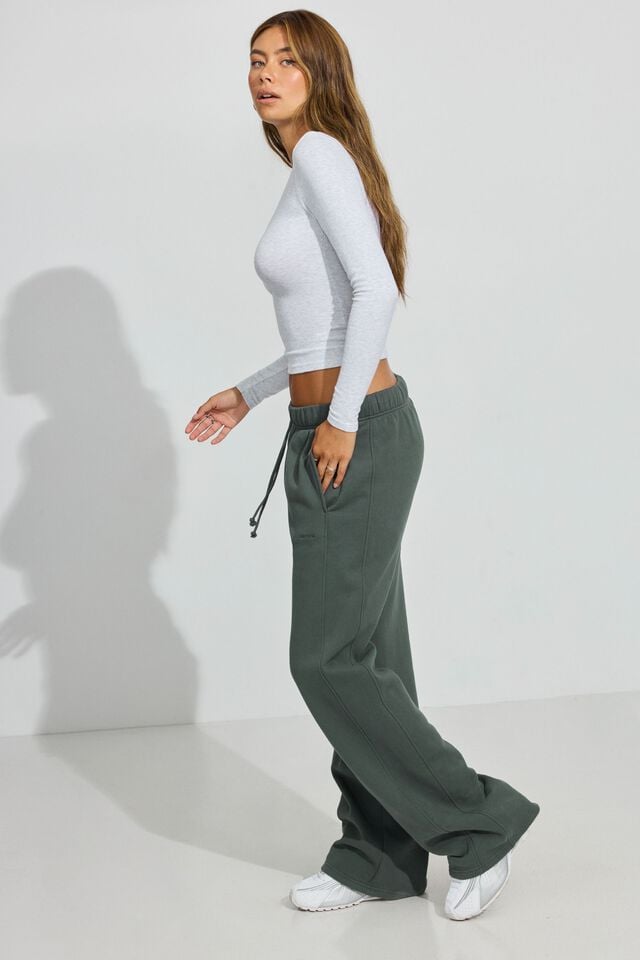 Dark Green Women Garage Ultrafleece Straight Leg Sweatpants | A-5608423