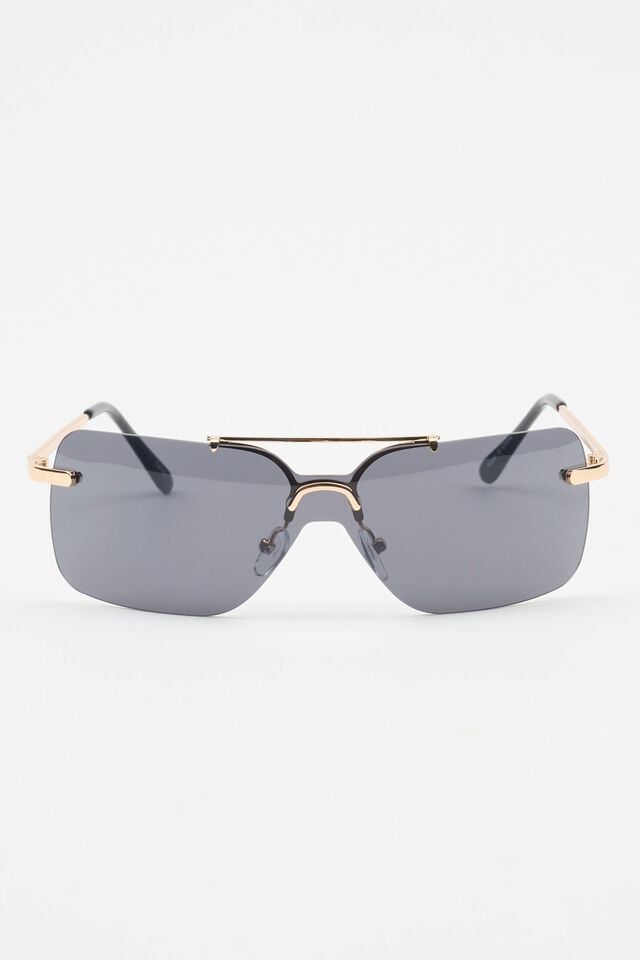 Gold Women Garage Shield Lens Sunglasses | A-5348190