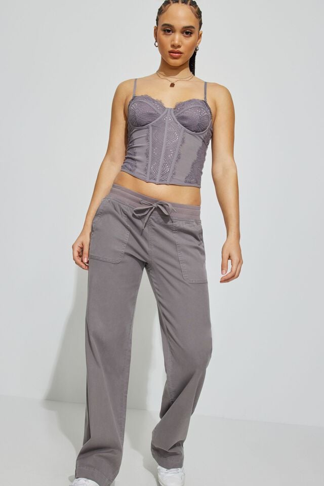 Grey Women Garage Callie Pull On Pant Pants | A-9367041