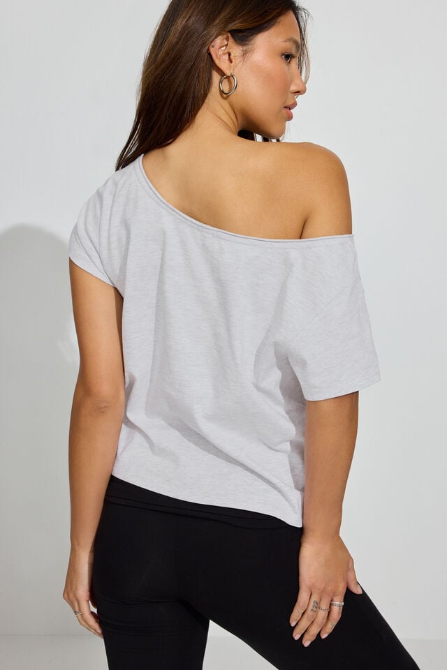 Grey Women Garage Off Shoulder T Shirts | A-0658197