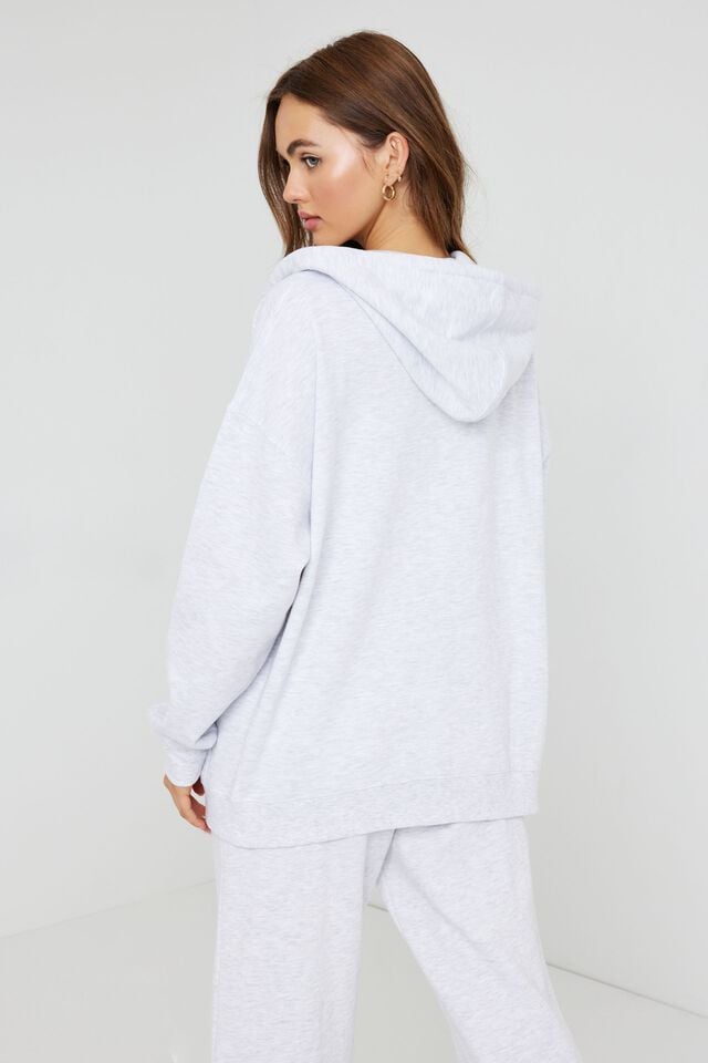 Grey Women Garage Oversized Zippie Hoodie | A-3560479