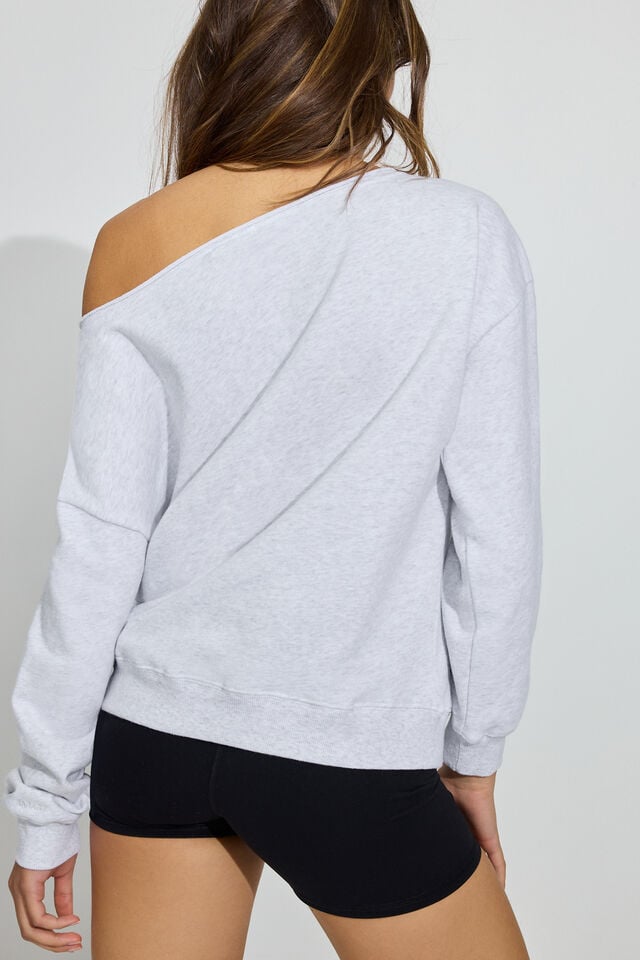 Grey Women Garage Softterry Off Shoulder Sweatshirts | A-6058321