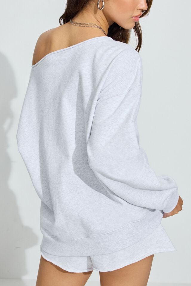 Grey Women Garage Softterry Off Shoulder Sweatshirts | A-0894631