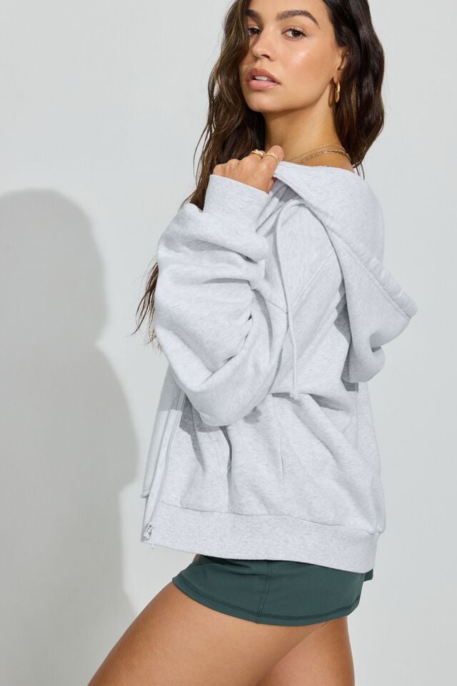 Grey Women Garage Ultrafleece Full Zip Hoodie | A-1789563