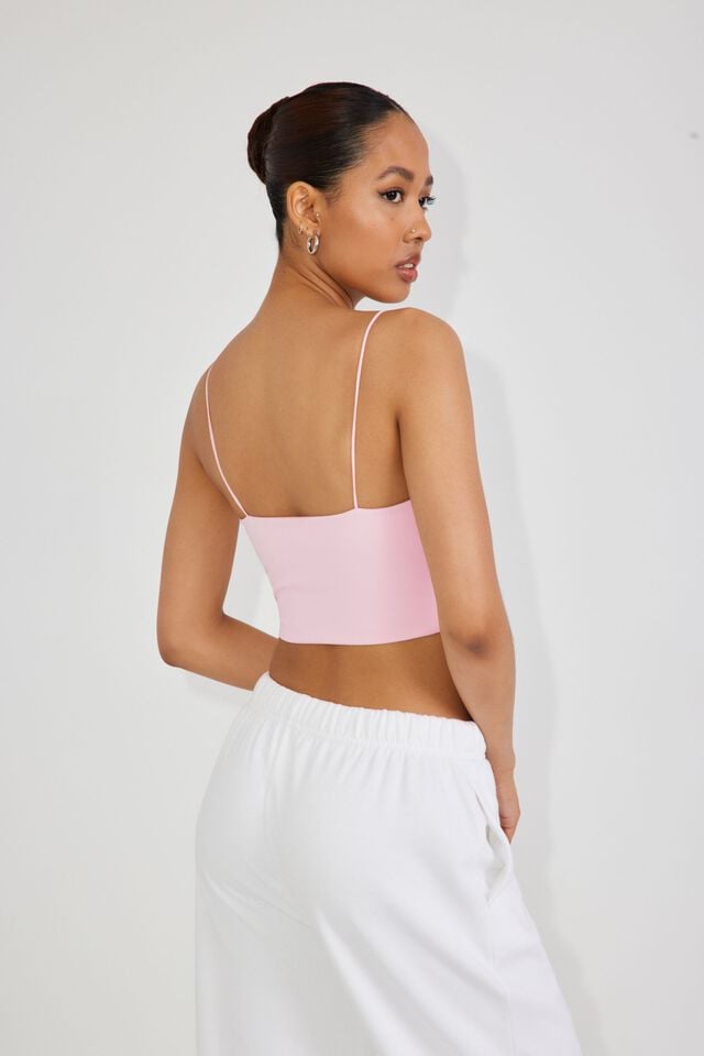 Pink Women Garage Eva Cropped Cami Tank Top | A-4807312