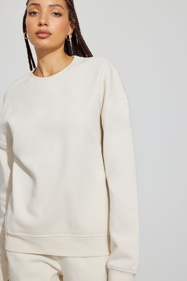 White Women Garage Elevated Sweatshirts | A-6329704