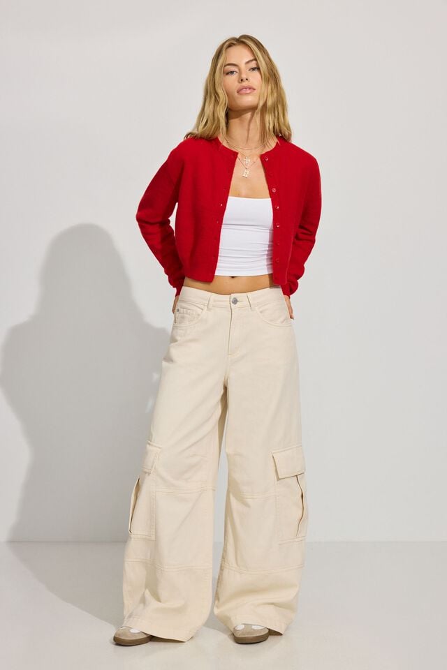 White Women Garage Extreme Baggy Cargo Pants | A-9023765