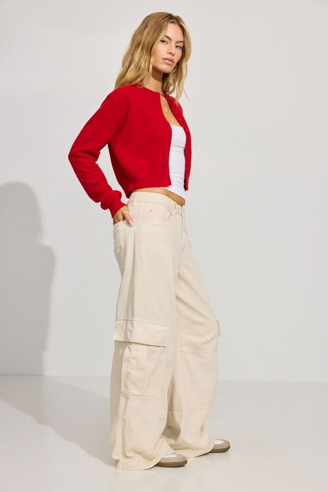 White Women Garage Extreme Baggy Cargo Pants | A-9023765