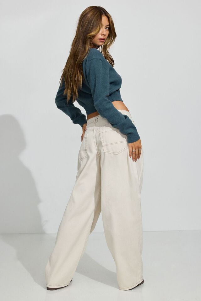 White Women Garage Kenzie Low Rise Pants | A-0269781