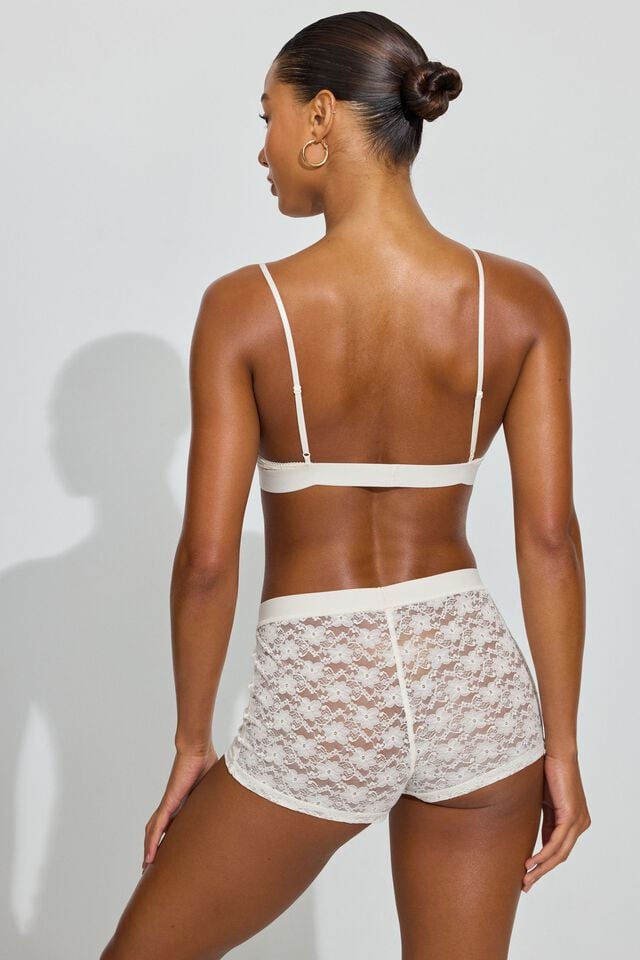 White Women Garage Lace Shorts | A-1524037