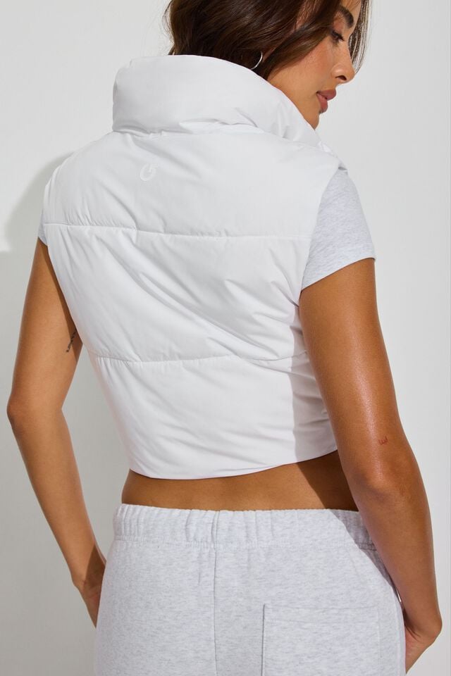 White Women Garage Mini 2.0 Puffer Vest | A-0287634