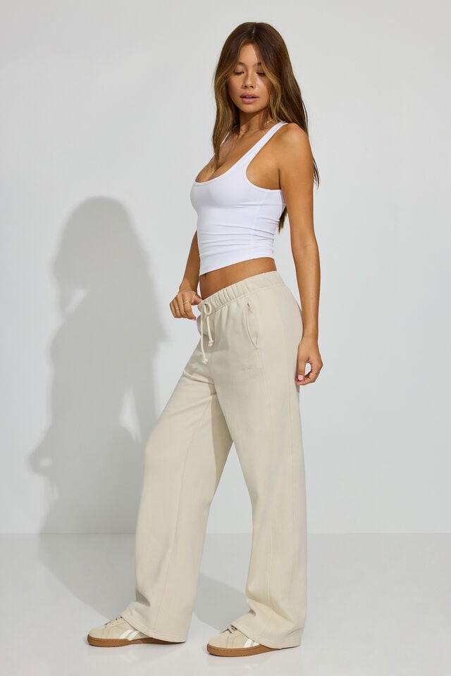 White Women Garage Ultrafleece Straight Leg Sweatpants | A-5831967