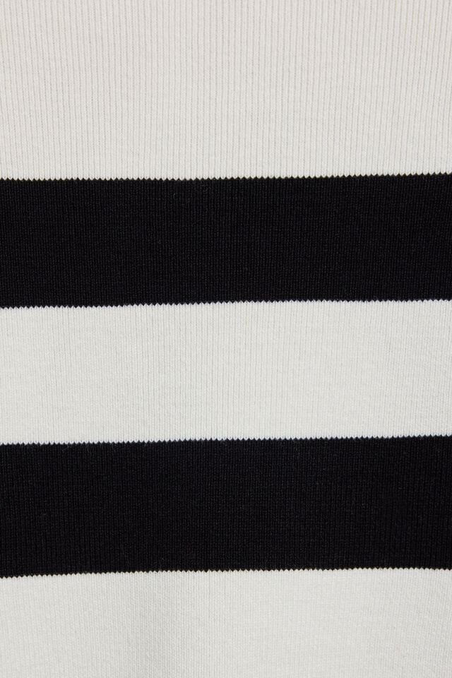 White / Black Women Garage Boxy Stripe Er Sweater | A-9301586